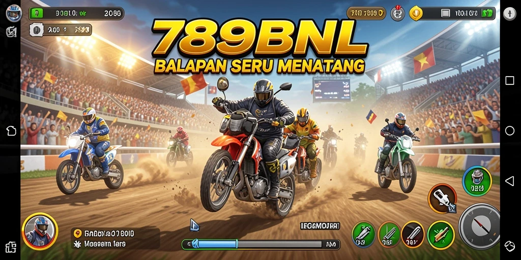 Tampilan gameplay balapan yang intens dan mendebarkan di 789BNL.