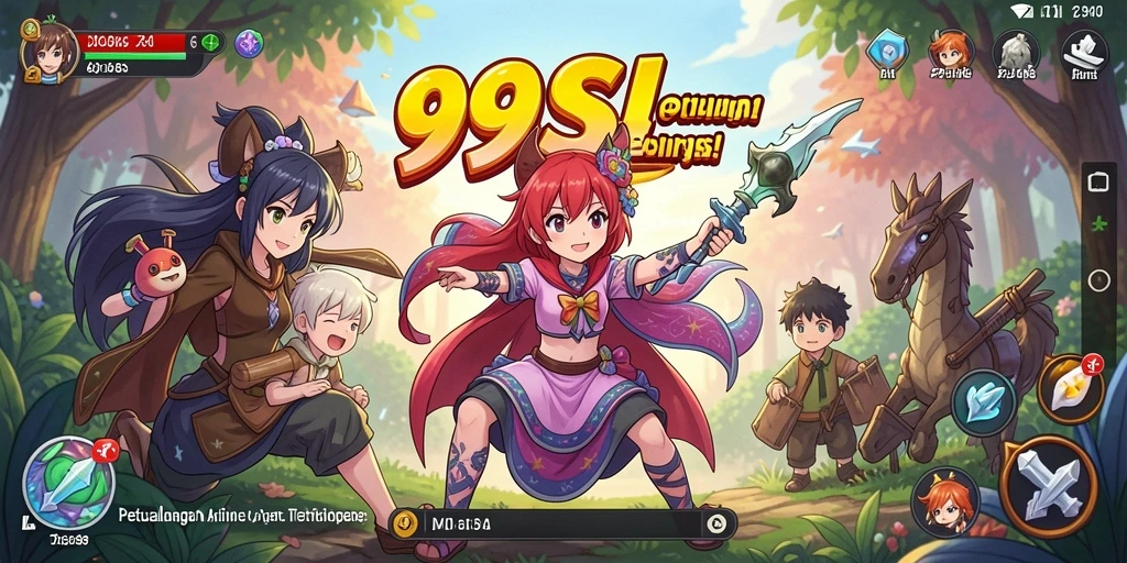 Tampilan seru dari gameplay 99SL dengan aksi karakter Anime.
