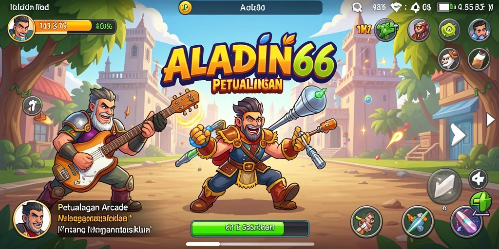 Screenshot gameplay <strong>ALADIN66</strong> dengan karakter dalam aksi yang mendebarkan.