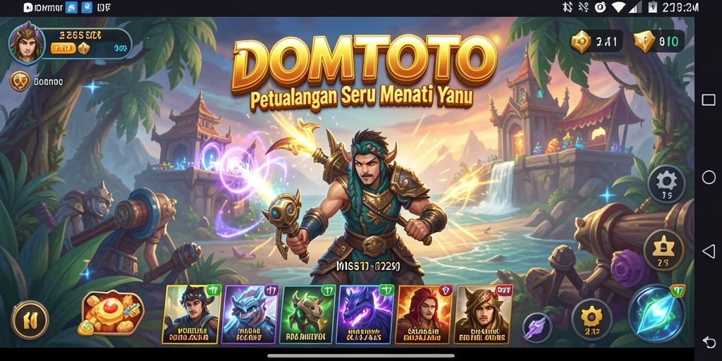 Screenshot utama DOMTOTO menampilkan gameplay yang menegangkan dan menarik.