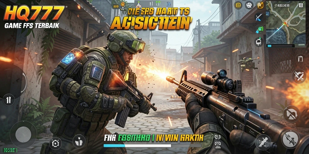 Gameplay HQ777 menunjukkan aksi intens dalam pertempuran FPS.