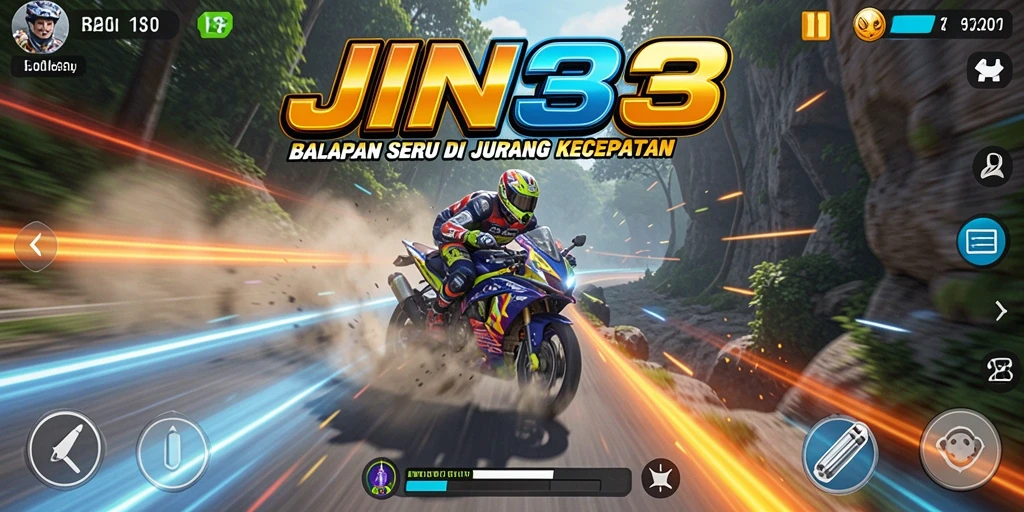 Gameplay Racing JIN33 yang penuh aksi dan seru.