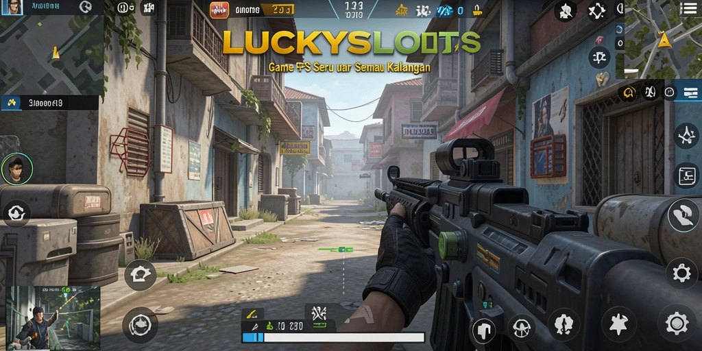 Tampilan gameplay seru LUCKYSLOTS dengan aksi tembak-menembak intens.