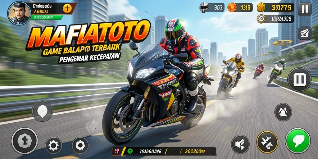 Tampilan mendebarkan balapan motor di <strong>MAFIATOTO</strong> dengan trek yang menantang.