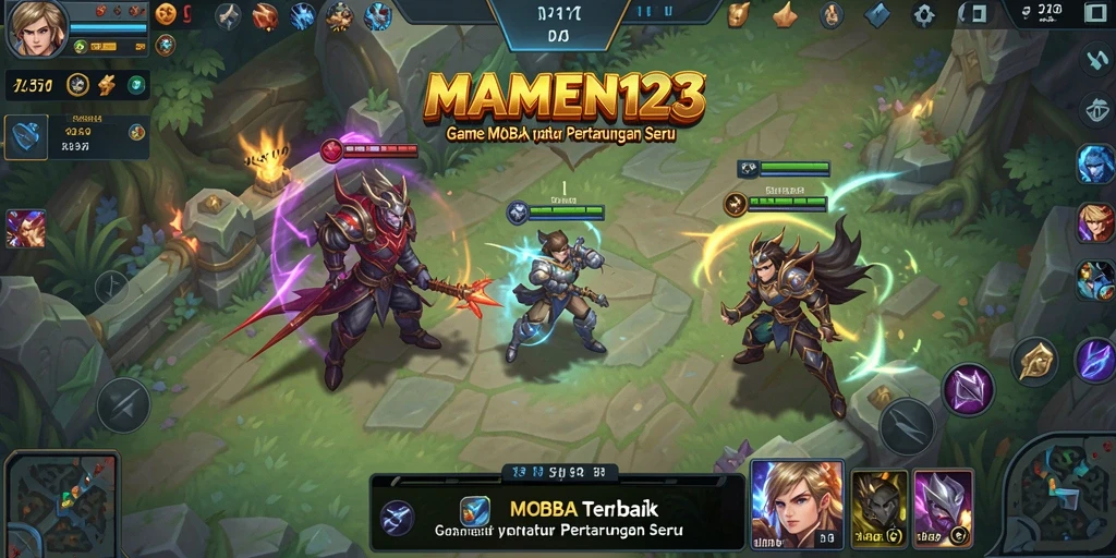 Tampilan gameplay seru dalam MAMEN123 ketika menghancurkan turret lawan.