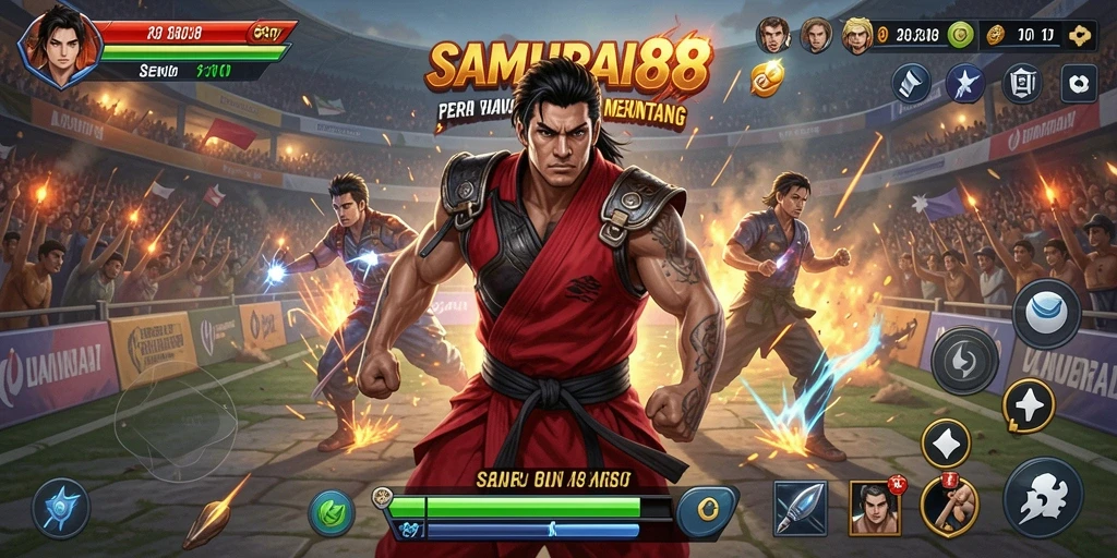 Tangkapan layar utama SAMURAI88 menunjukkan aksi intens dalam pertandingan olahraga.