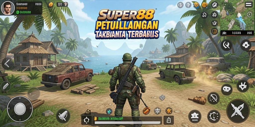 Gameplay SUPER88 yang mendebarkan di dunia terbuka.