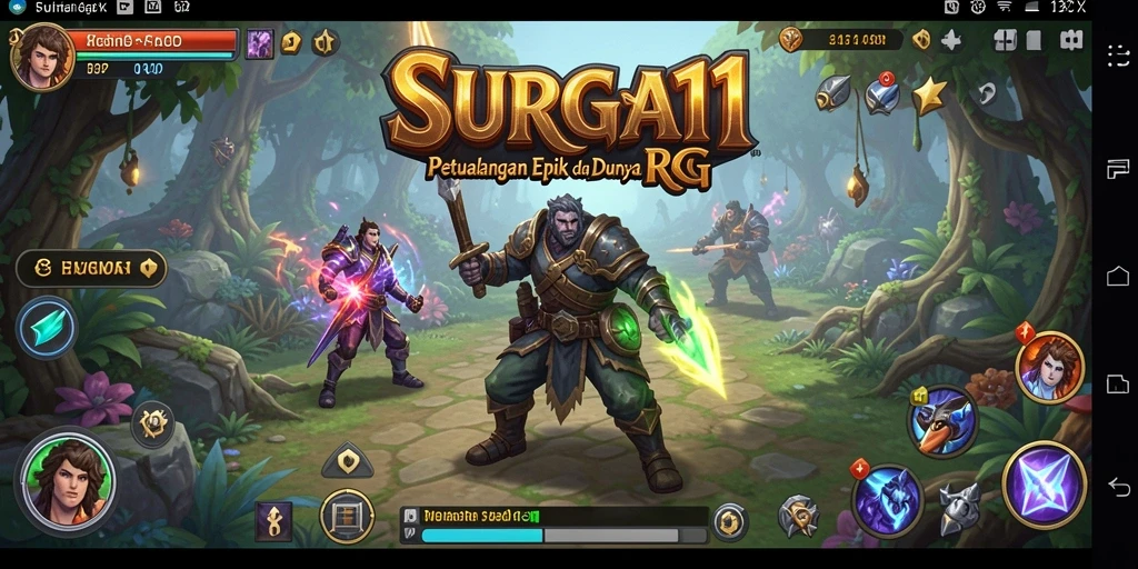 Tangkapan layar menunjukkan pertarungan seru di dunia RPG SURGA11.